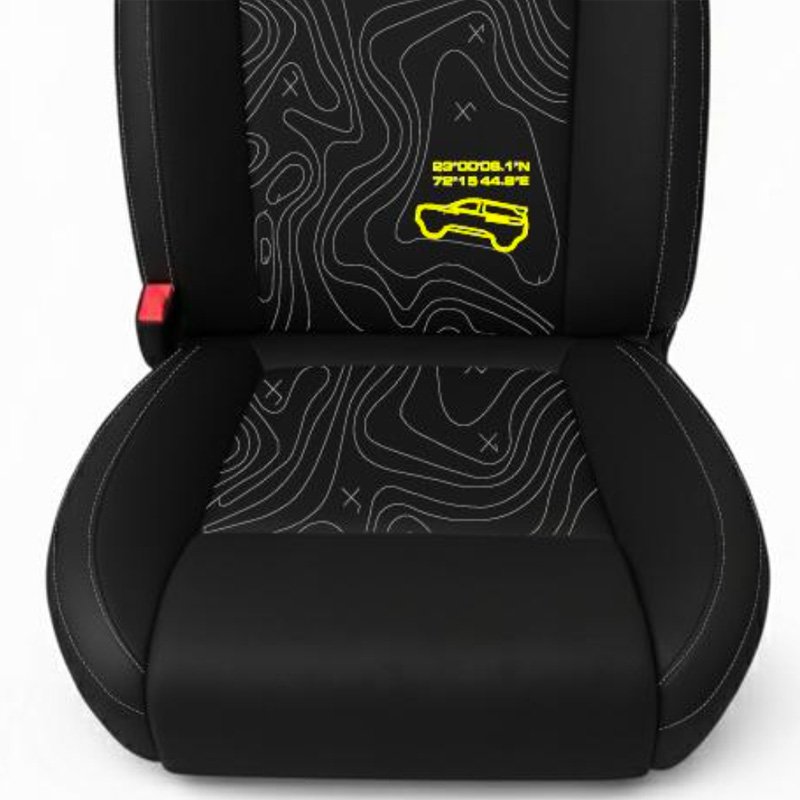 Seat Cover Topography Blk/Yellow (w/o)