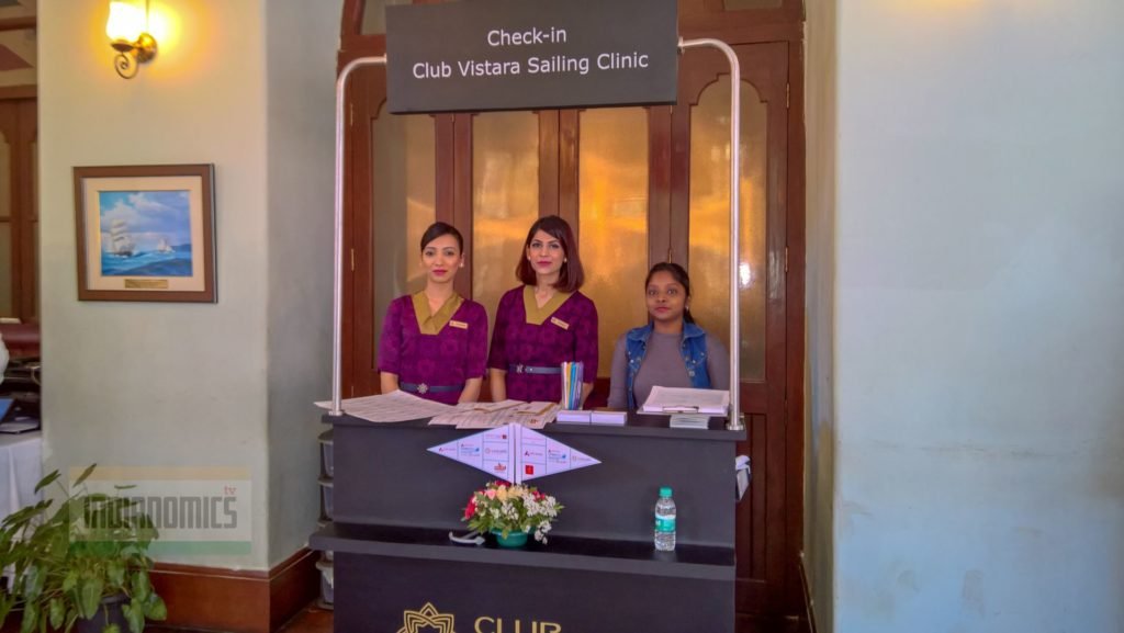Vistara co-sponsored sailing event, and had the Vistara girls giving out check-in + boarding passes