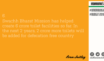 Swachh Bharat Mission has helped create 6 crore toilet facilities so far. In the next 2 years, 2 crore more toilets will be added for defecation free country